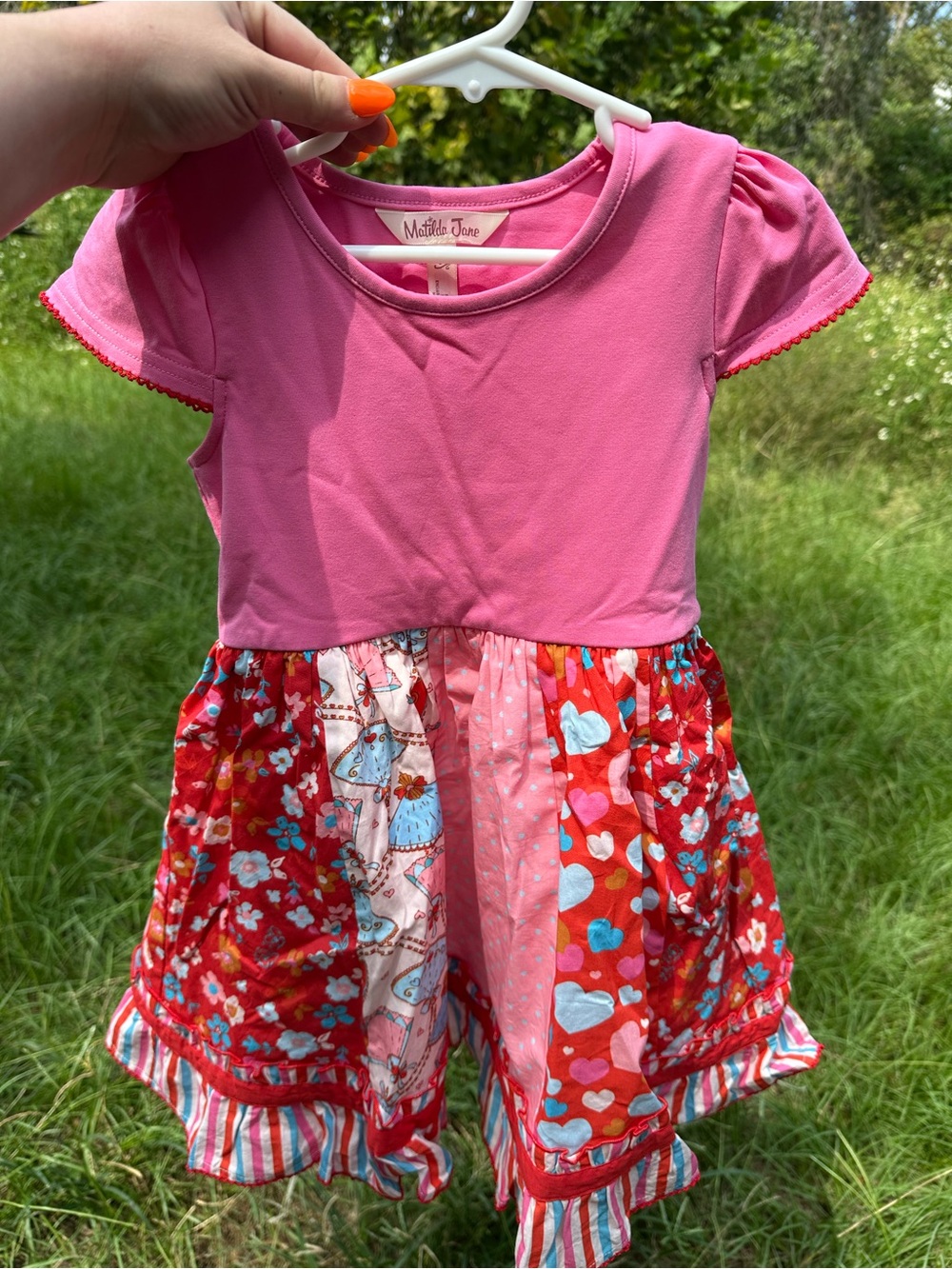 Matilda Jane Pink & Red Patchwork Valentine’s Dress